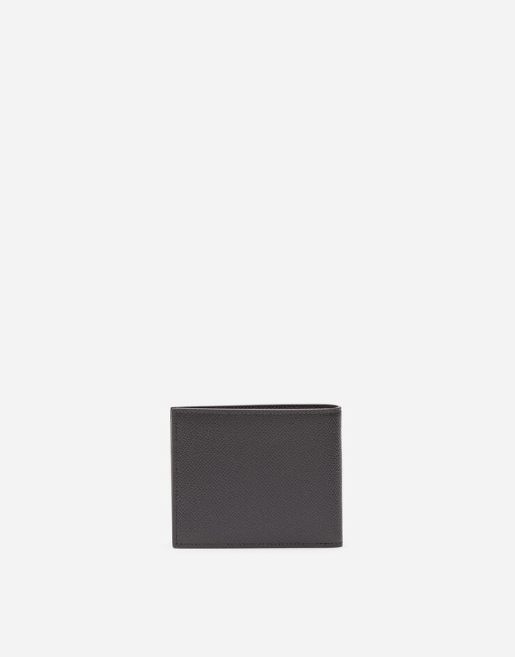 Dolce & Gabbana Dauphine calfskin bifold wallet with branded tag Grey BP2463AZ602