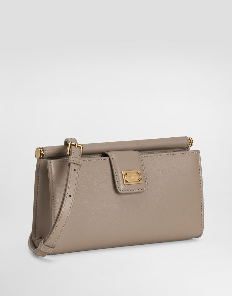 Dolce & Gabbana Plongé calfskin phone bag Beige BI3367A9S25