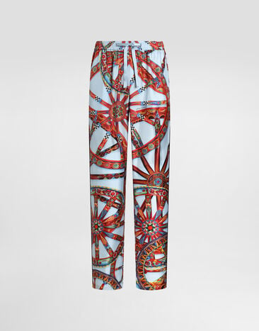 Dolce & Gabbana Carretto-print vanity twill trousers Multicolor GVRMATIS131