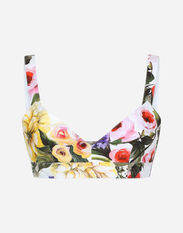 Dolce & Gabbana Cotton bralette with garden print Lilac FXO06TJFMBY
