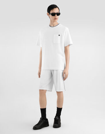 Dolce & Gabbana T-shirt en coton piqué Blanc G8ST3ZHU7UT