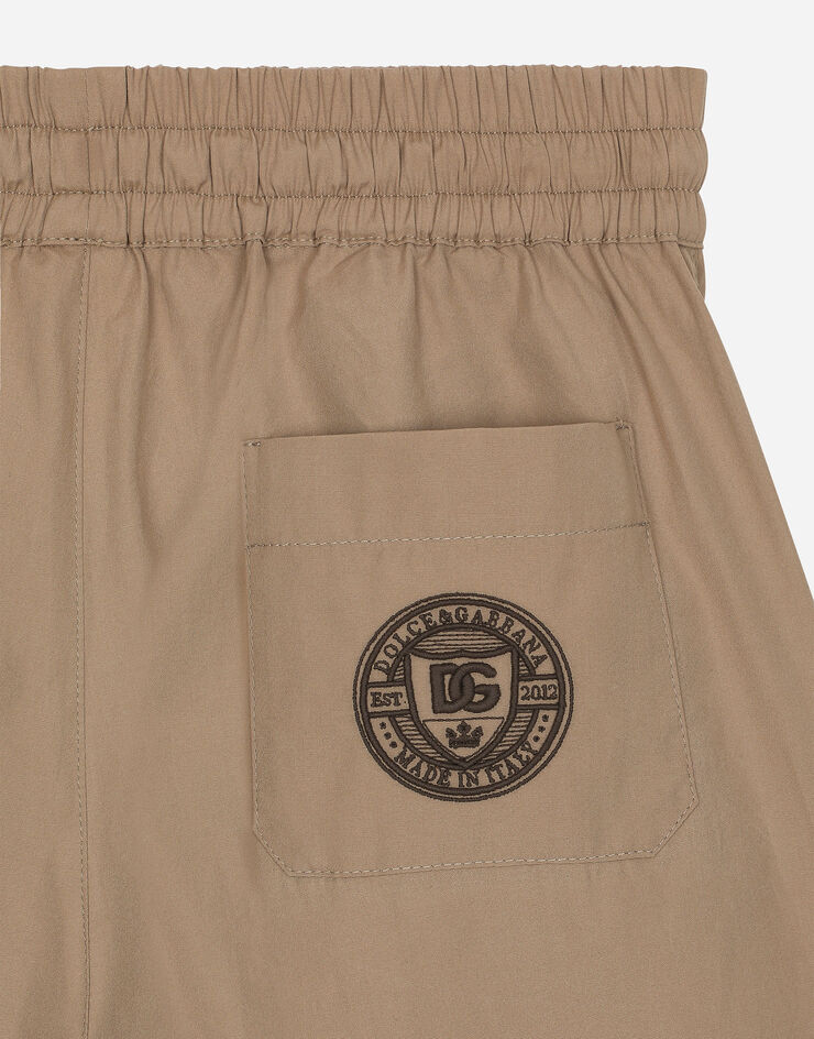 Dolce & Gabbana Poplin shorts with DG logo Beige L43Q54G7NWW