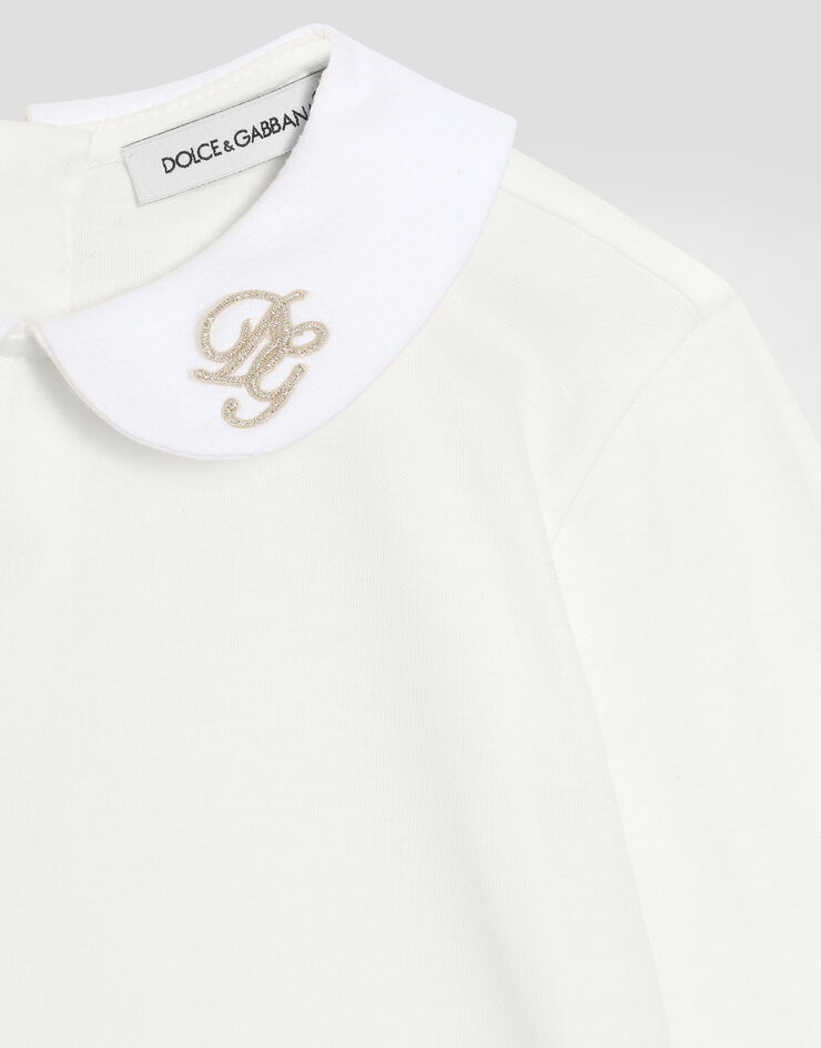 Dolce & Gabbana Camiseta de interlock con logotipo DG White L1JTIMG7O7E