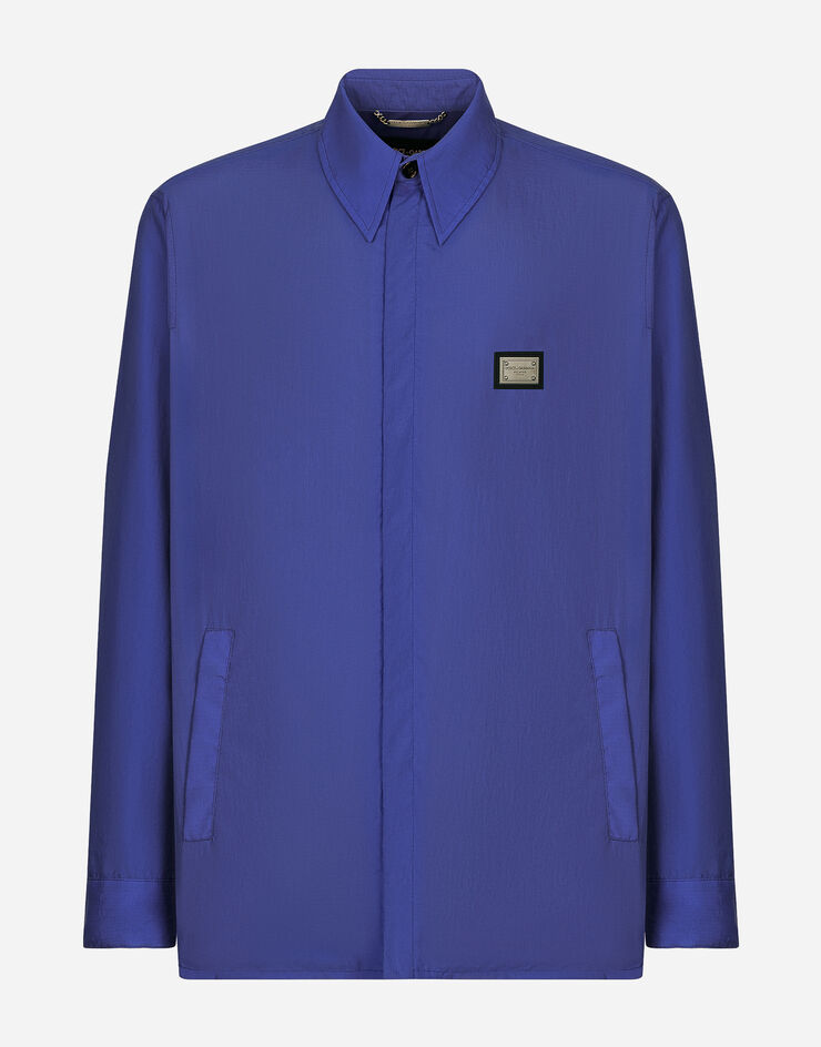 Dolce & Gabbana قميص من نسيج تقني ببطاقة أزرق G5LQ3TGH460