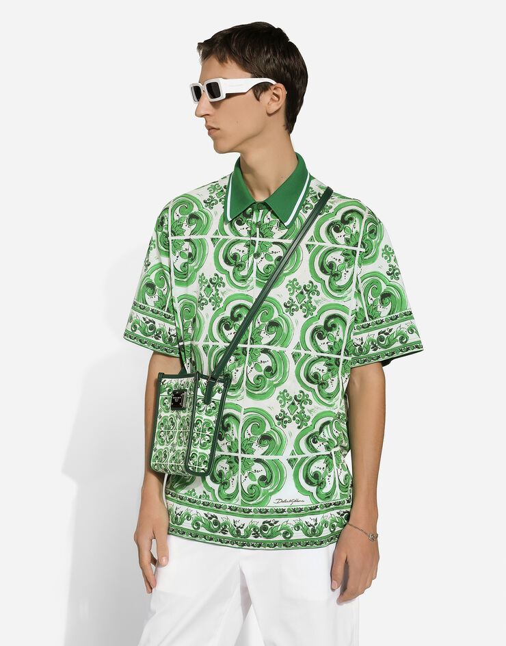Dolce & Gabbana قميص بولو قطني بطبعة ماجوليكا مطبعة G8RV9TII7CZ