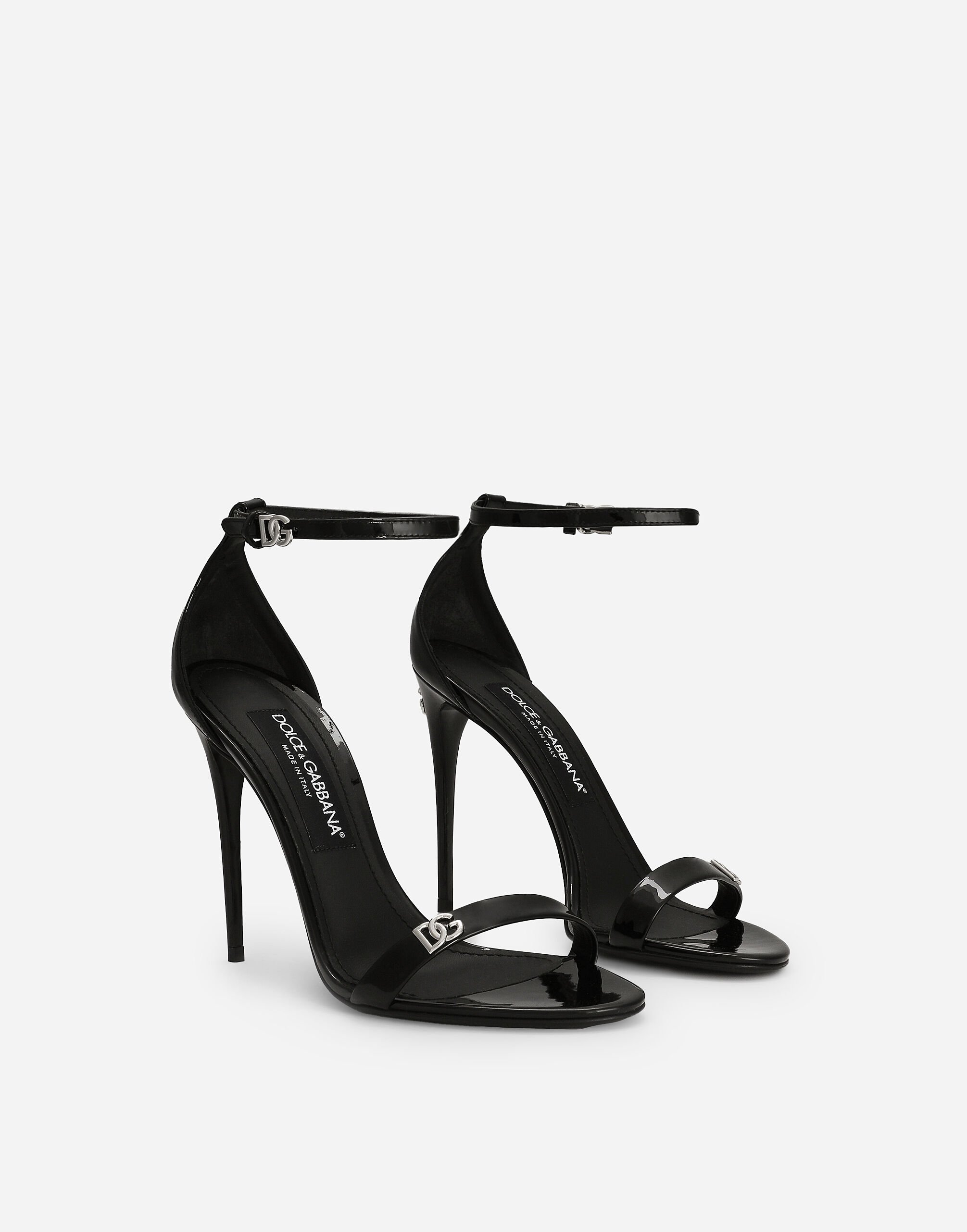 最適な価格 ブラックのウィメンズ Patent leather sandals | Dolce&Gabbana® 靴