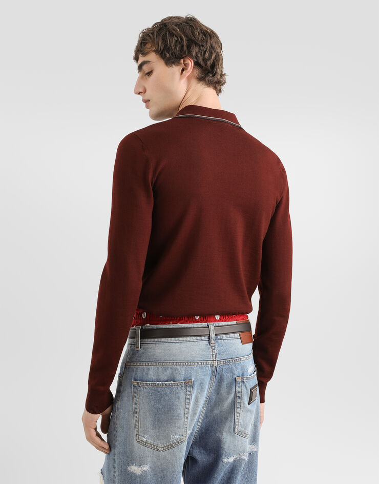 Dolce & Gabbana Wool polo shirt Dolce & Gabbana Wool polo shirt Bordeaux GXZDBTJCVH8
