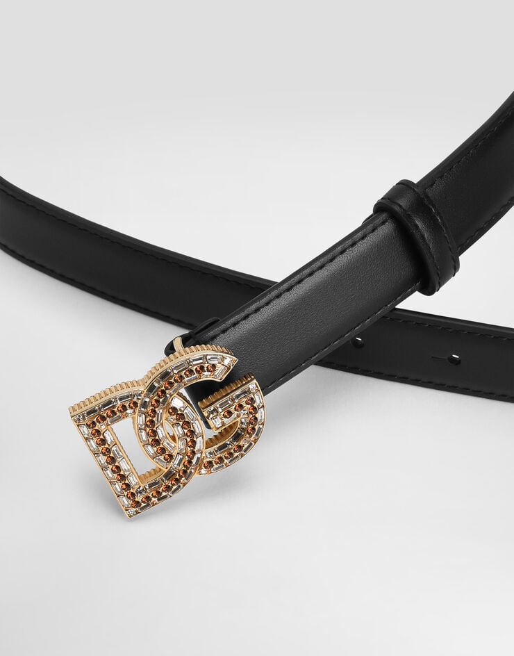 Dolce & Gabbana Calfskin belt with DG logo Dolce & Gabbana Calfskin belt with DG logo Black BE1682AW576