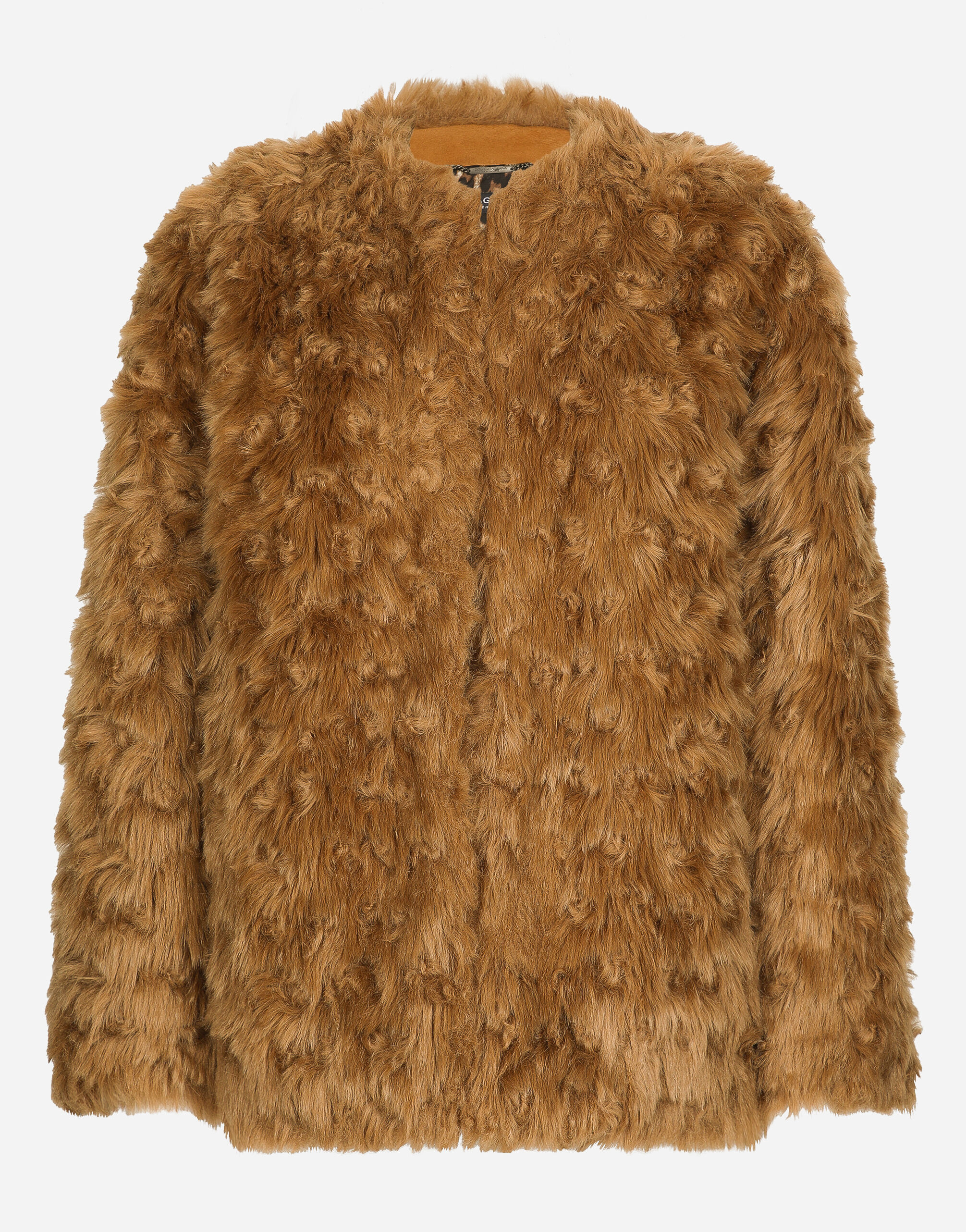 Dolce & Gabbana Faux fur jacket Yellow F29UCTHJMOK