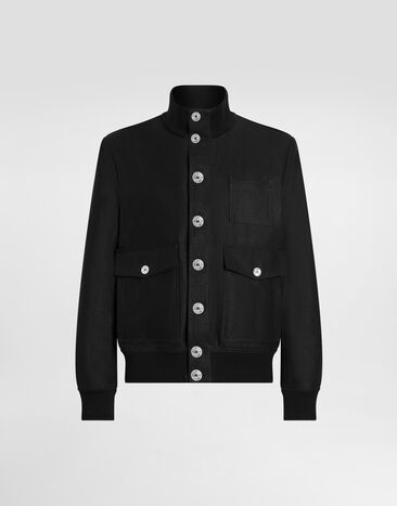 Dolce & Gabbana Linen blouson Black G9BOFTFU4LX