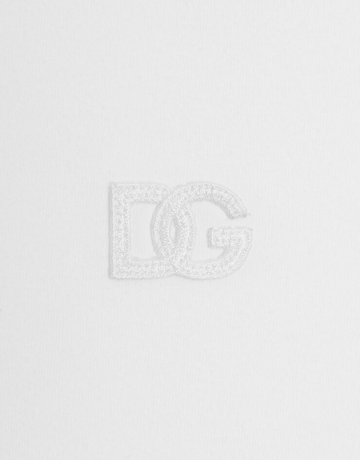 Dolce & Gabbana Jersey t-shirt with DG embroidery White F8W46ZGDDYF
