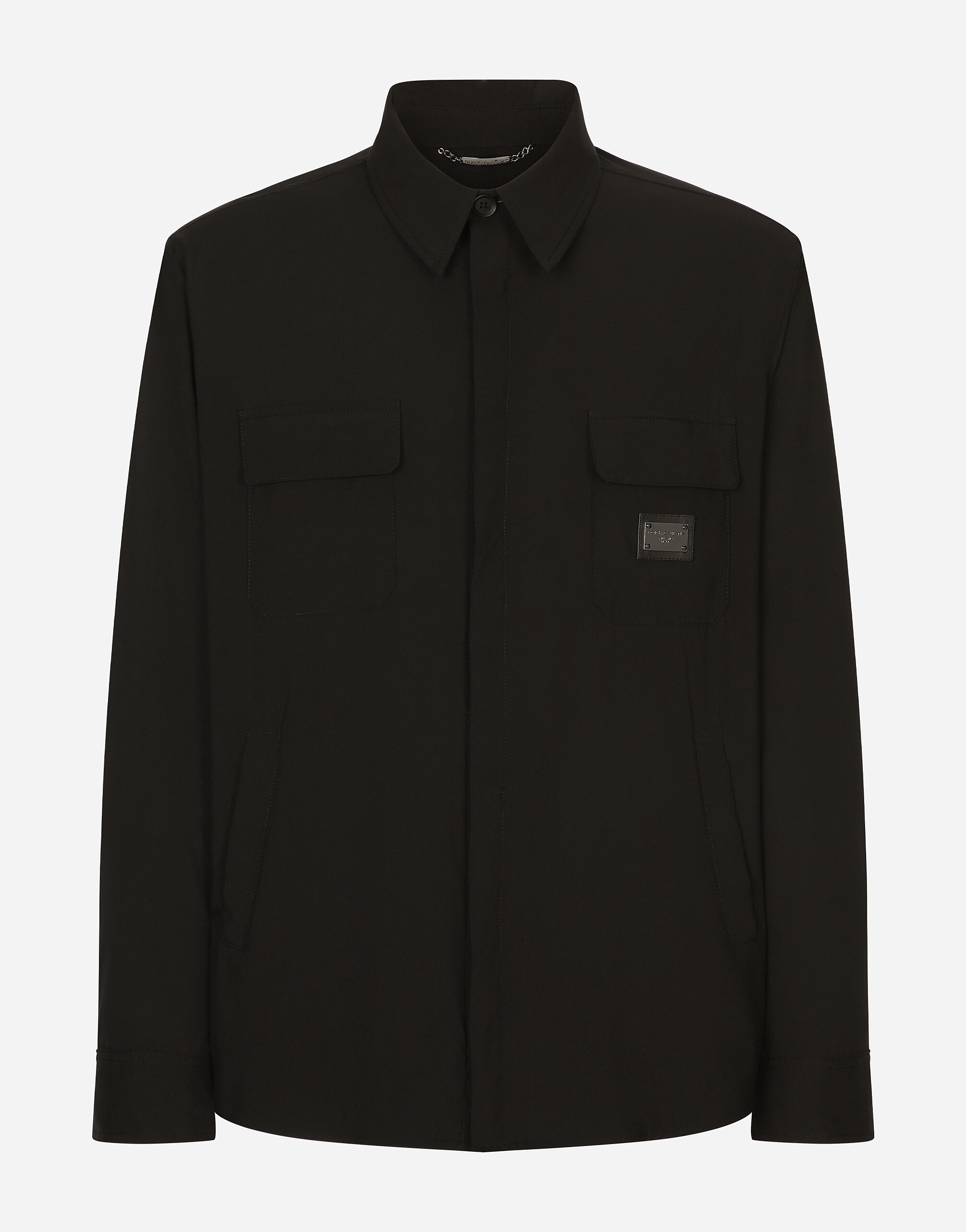Dolce & Gabbana Nylon shirt with logo tag Black G5JG4TFU5U8