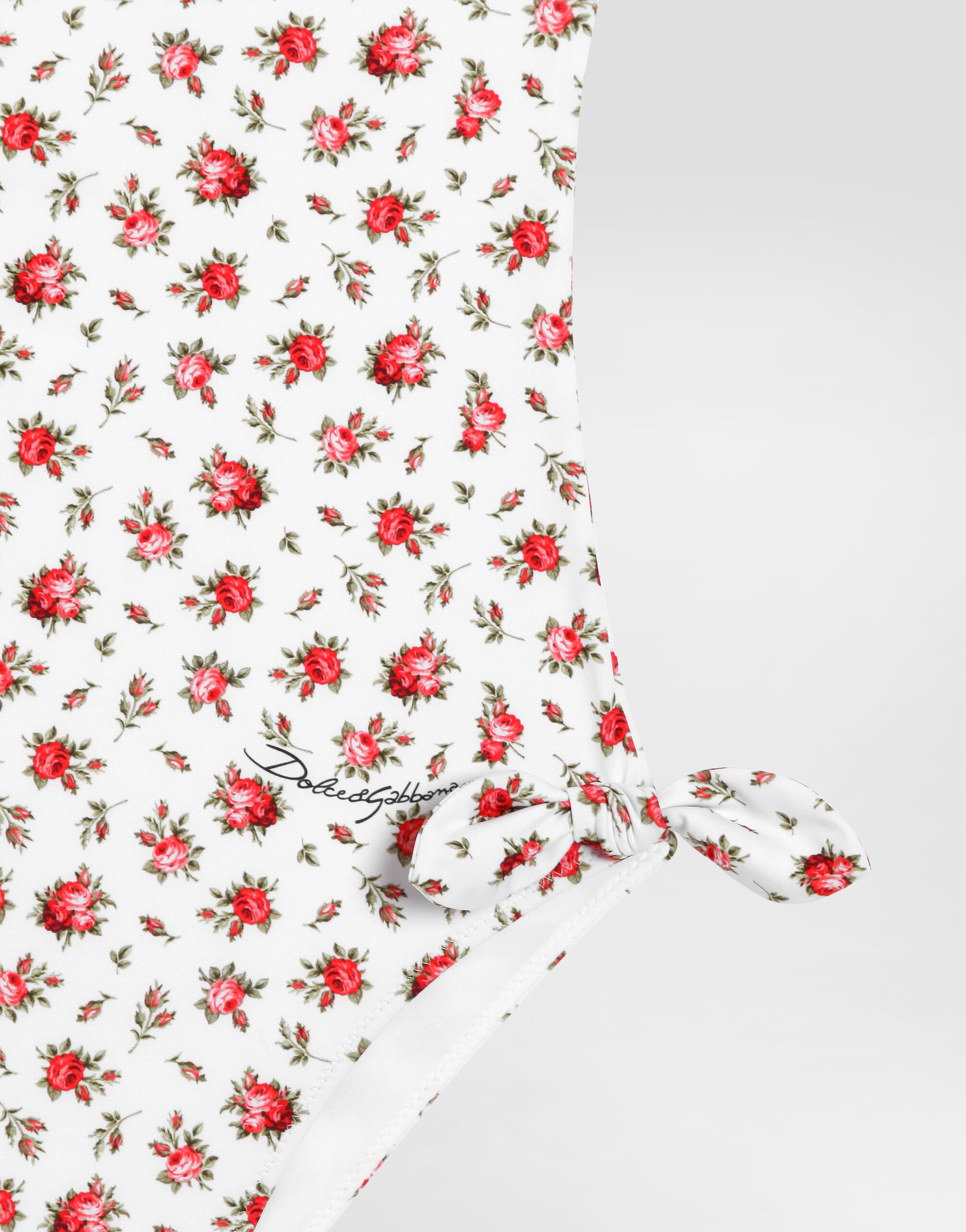 Small rose-print one-piece swimsuit in Multicolor for Girls