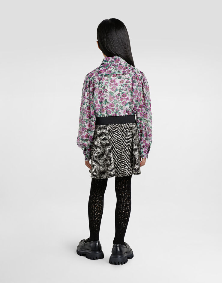 Dolce & Gabbana Interlock skirt with chevron print Multicolor L54I67FSGDZ