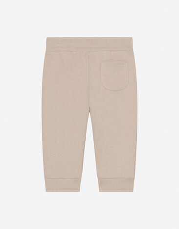 Dolce & Gabbana Jersey jogging pants with DG logo Beige L1JPJHG7NXD