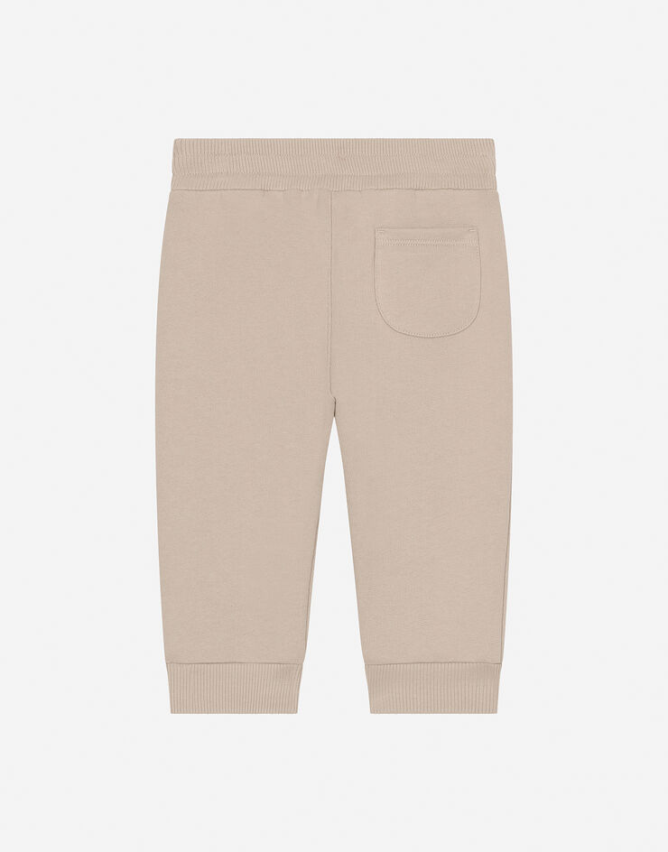 Dolce & Gabbana Jersey jogging pants with DG logo Beige L1JPJHG7NXD