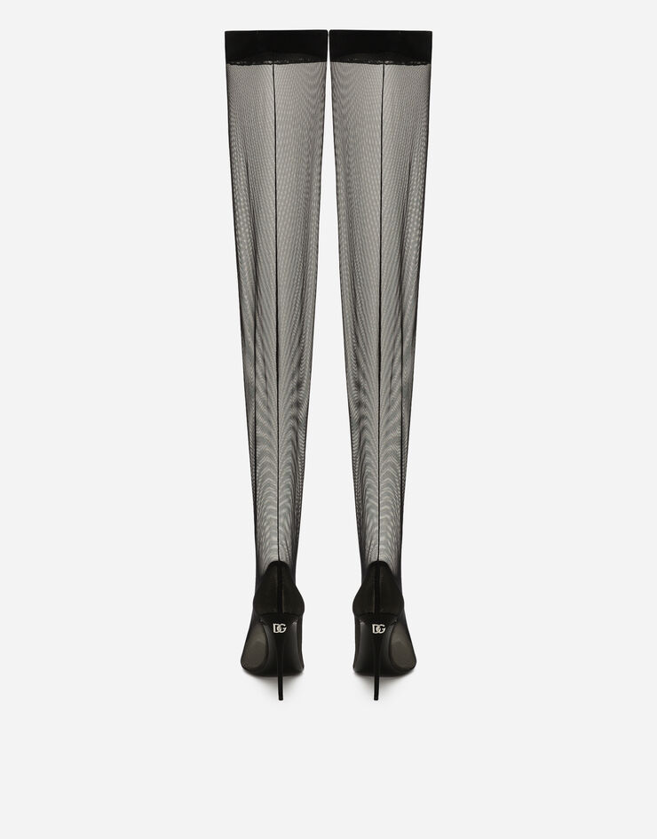 Dolce & Gabbana KIM DOLCE&GABBANA Cuissardes en tulle stretch Noir CU1128AL786