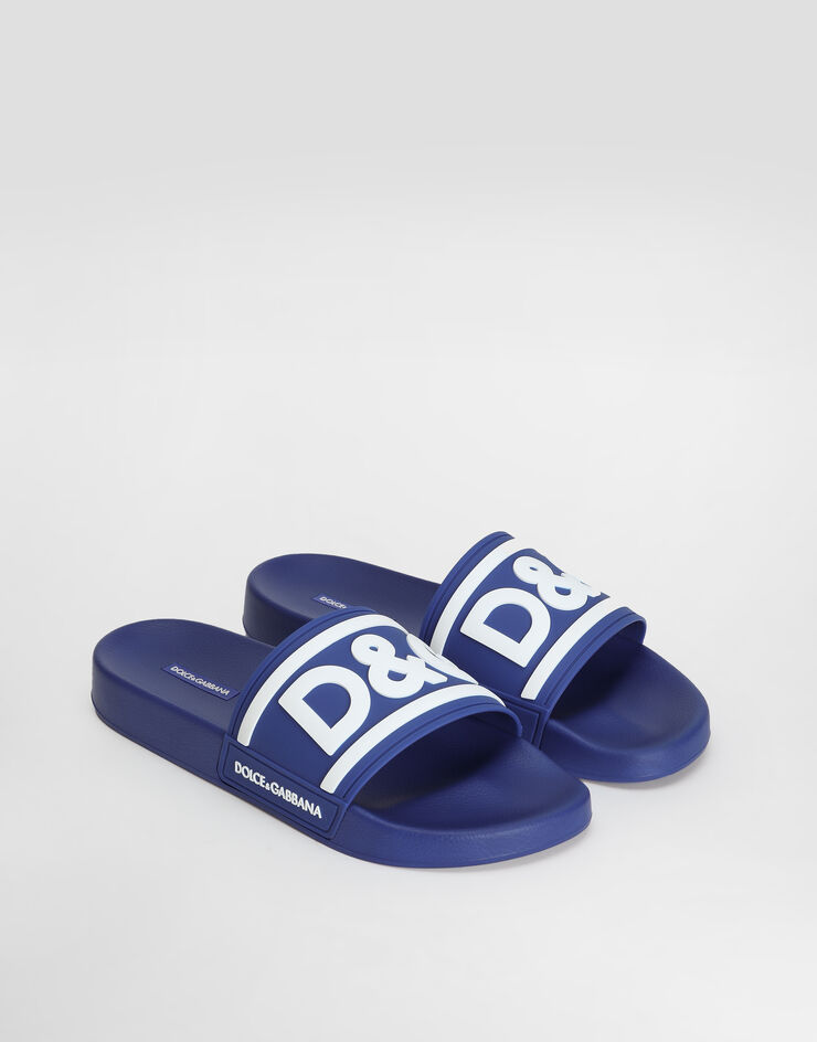 Dolce & Gabbana Rubber beachwear sliders with DG logo Multicolor CS2072AQ858