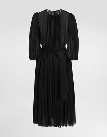Dolce & Gabbana Vestido de chifón  Black F60H3TFU1AT
