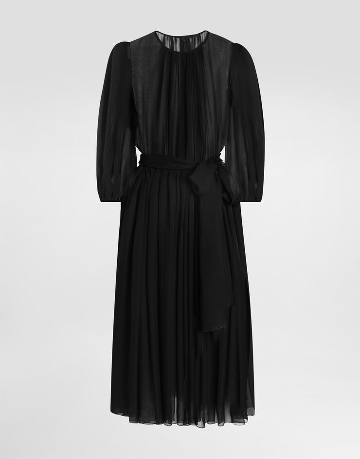 Dolce & Gabbana Vestido de chifón  Black F60H3TFU1AT