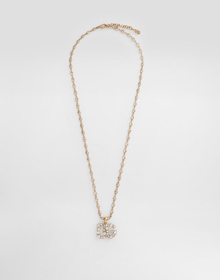 Dolce & Gabbana Necklace with rhinestone-detailed DG logo Dolce & Gabbana Necklace with rhinestone-detailed DG logo Gold WNQ6L6W1111