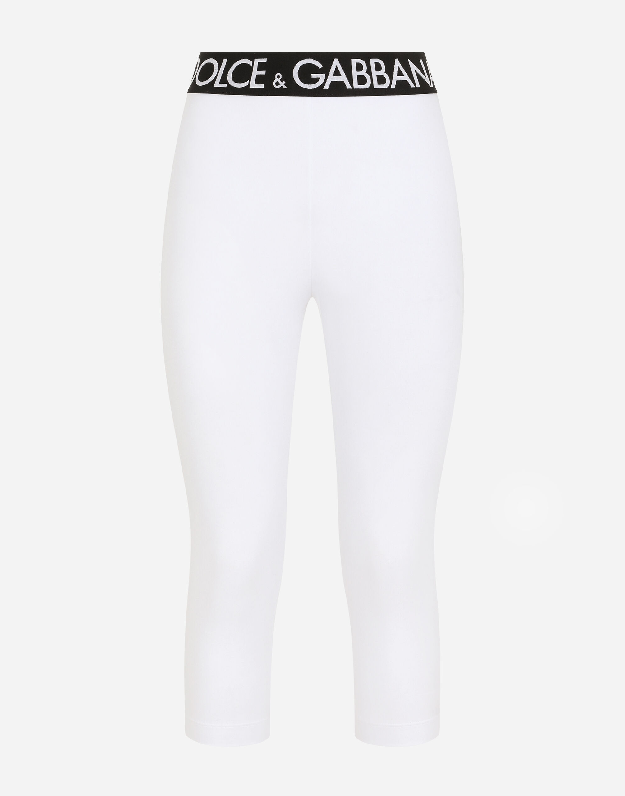 Jersey leggings with branded elastic in White for Women