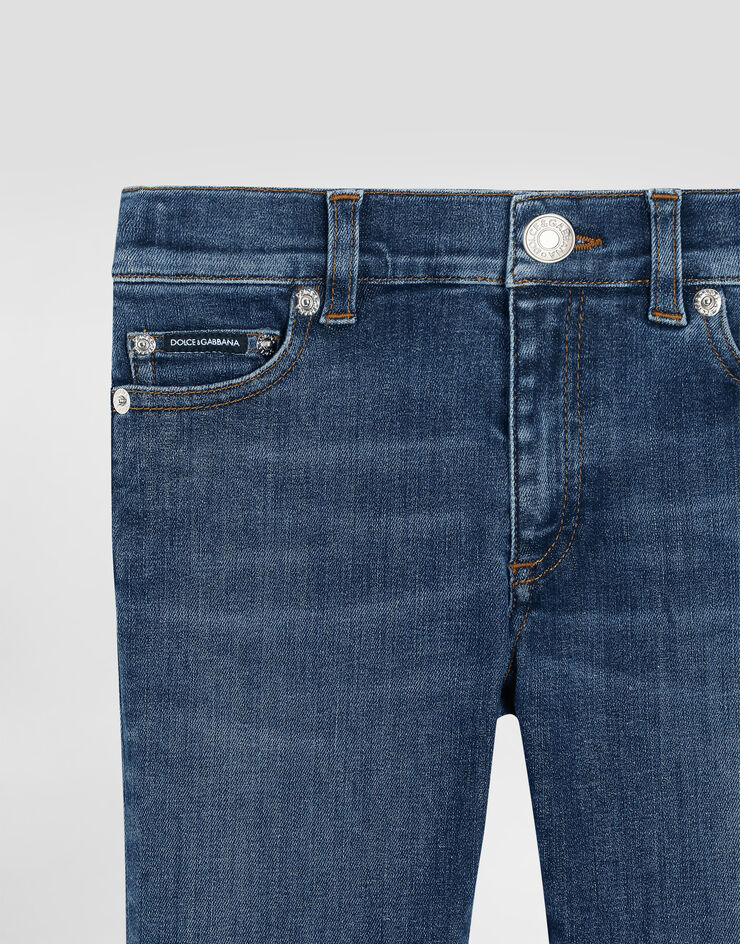 Dolce & Gabbana 5-pocket denim jeans with DG logo Multicolor L42F40LDD01