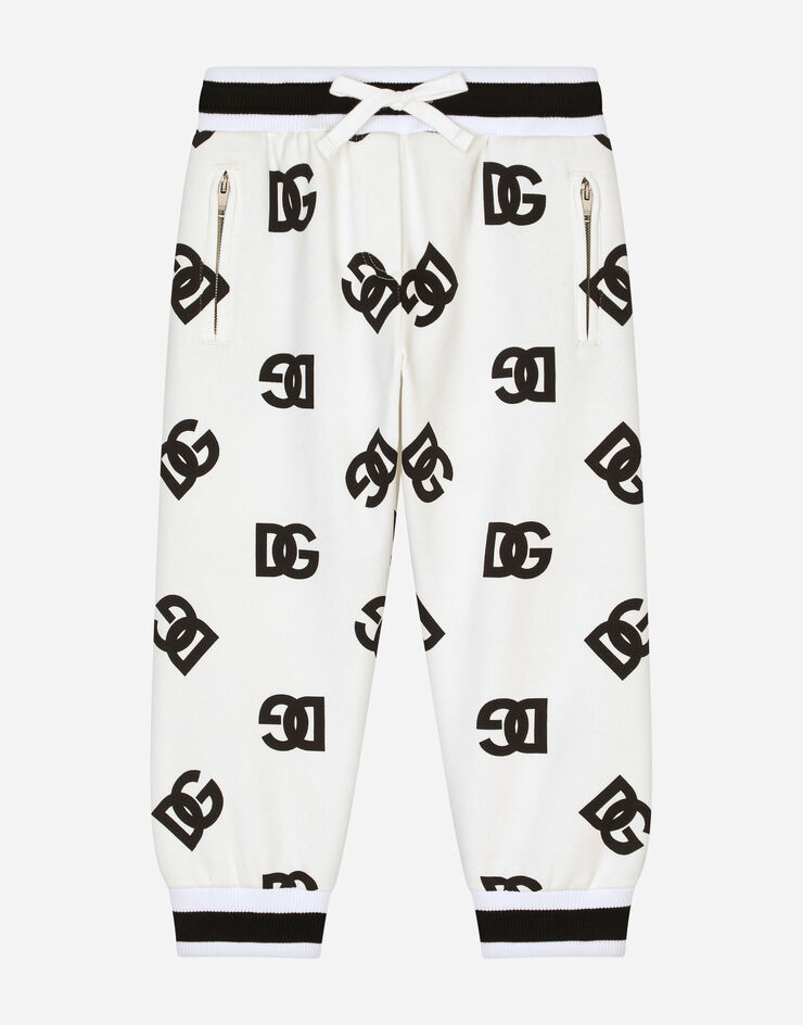Dolce & Gabbana Pantaloni jogging in jersey stampa logo DG Multicolore L5JP9PHS7KC