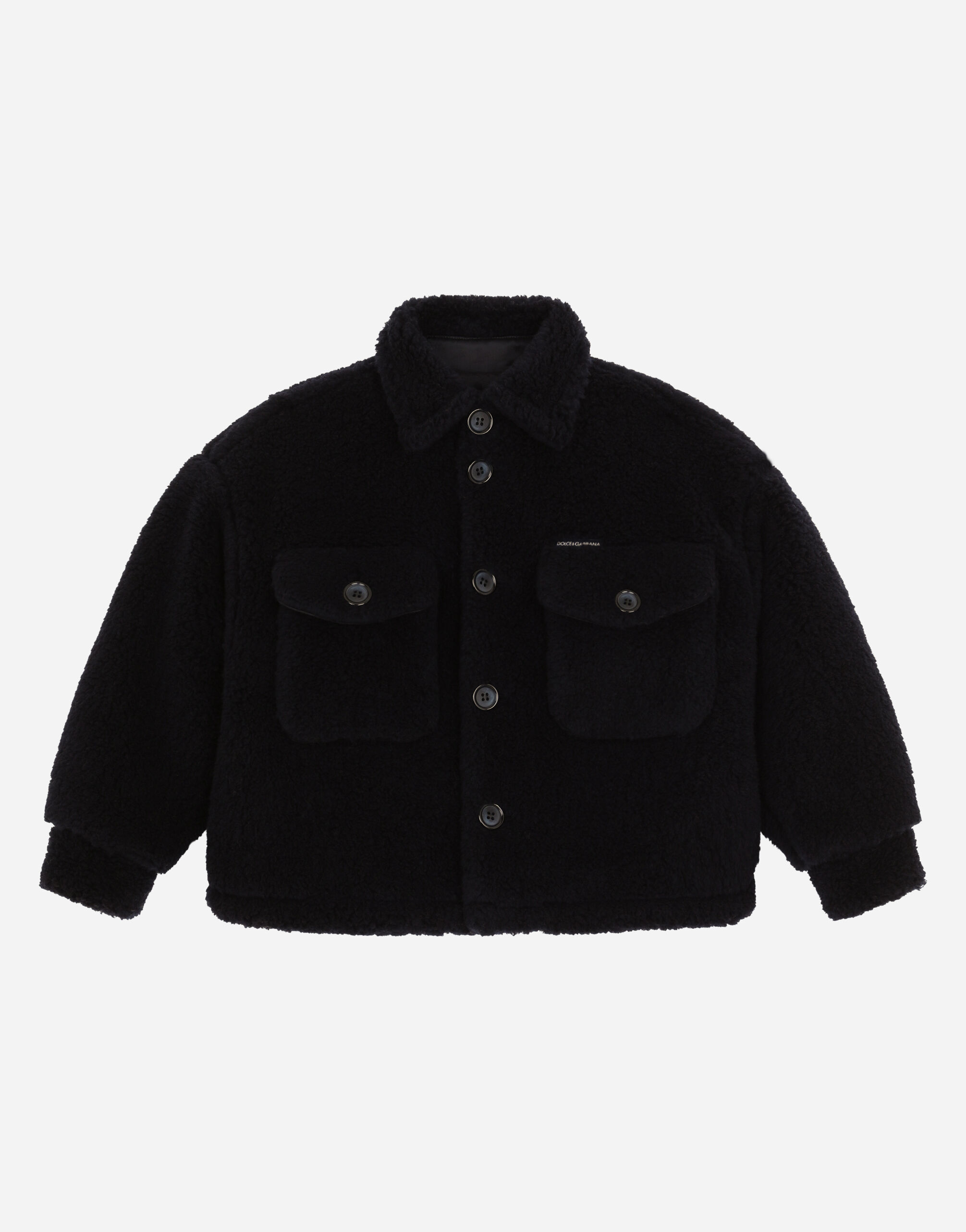 Dolce & Gabbana Teddy jacket with patch pockets Black L42Q95LY051