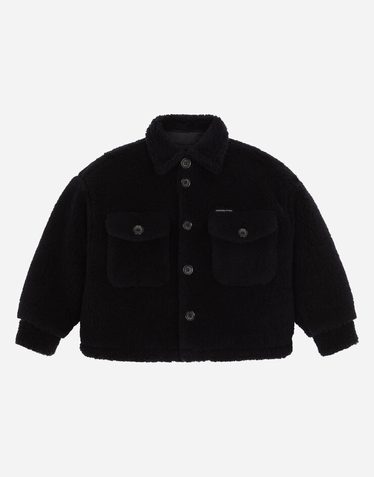 Dolce & Gabbana Teddy jacket with patch pockets Blue L4JB2OFUP6A