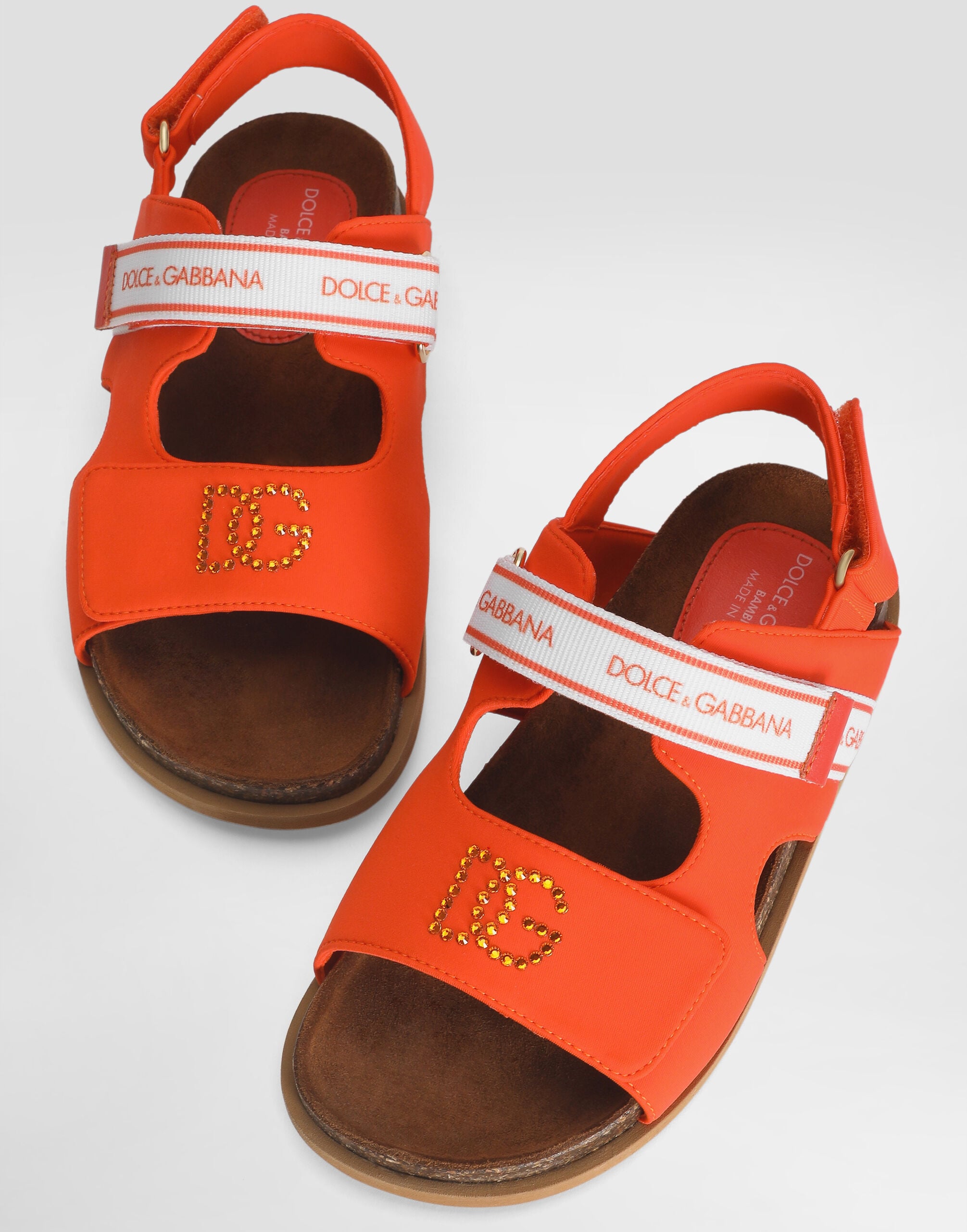 Orangeのガールズ ラインストーン サンダル | Dolce&Gabbana®