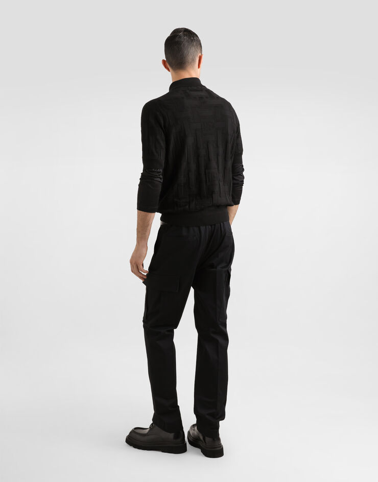 Dolce & Gabbana سروال كارغو قطني أسود GP0Y1TFUFL3
