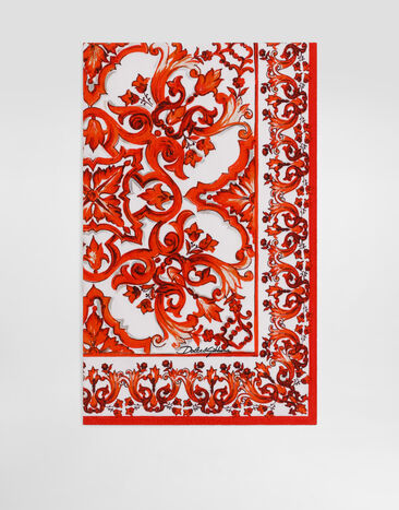 Dolce & Gabbana Majolica-print terry beach towel Multicolor O5A03JONN82