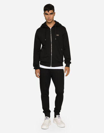 Dolce & Gabbana Cotton jersey hoodie Blue G9IF0TG7JYX