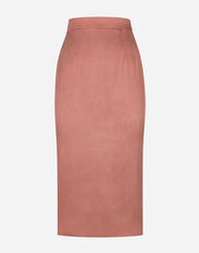 Dolce & Gabbana Silk satin midi skirt Pink F4B7LTHLM7L