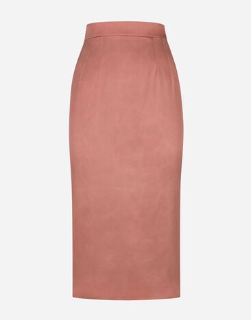 Dolce & Gabbana Silk satin midi skirt Pink CQ0436AS204