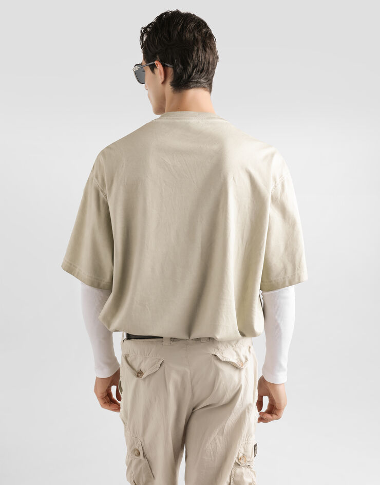 Dolce & Gabbana Cotton t-shirt Beige G8TJ6TG7PPQ