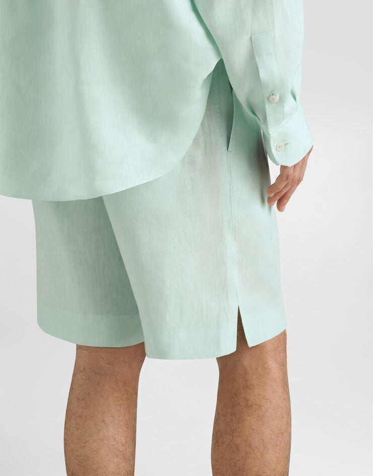 Dolce & Gabbana Bermuda en lin Azure GW0MATFU4JB
