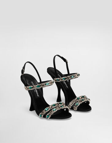 Dolce & Gabbana Sandalia con bordados Black CR1931AX140