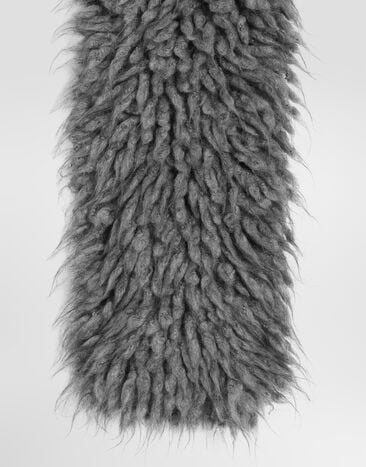 Dolce & Gabbana Knitted scarf with fur Grey GX79KTJGMMQ