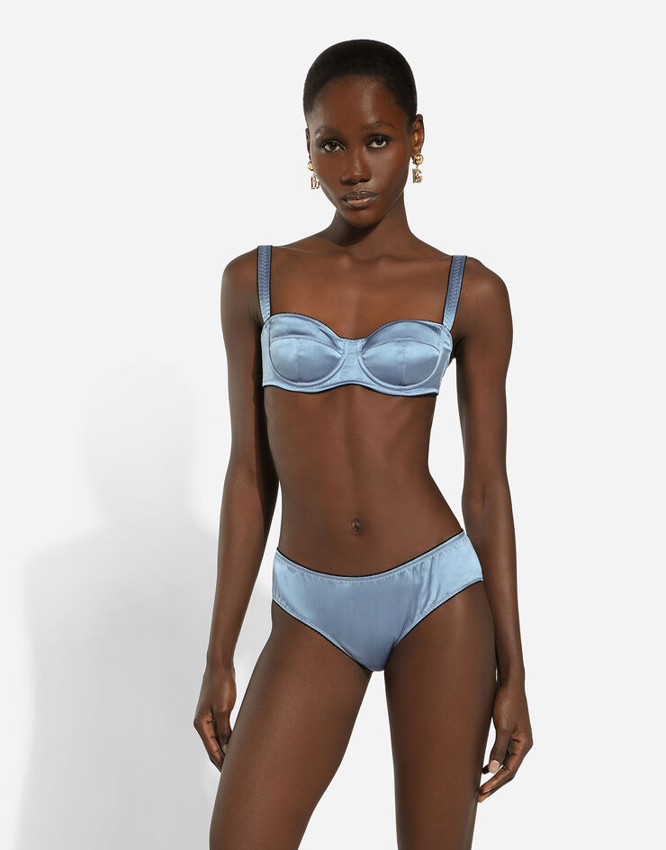 Dolce & Gabbana Balconette-BH aus Satin Hellblau O1A12TONO13