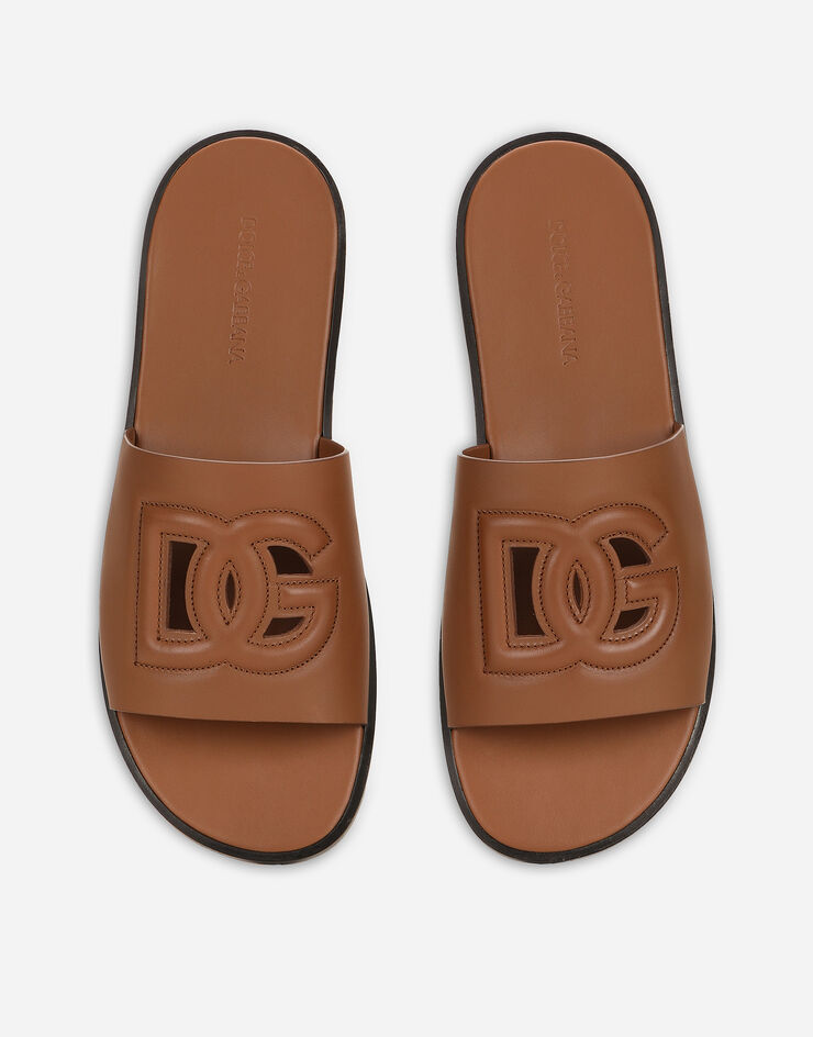 Dolce & Gabbana Calfskin sliders Brown A80397AO602