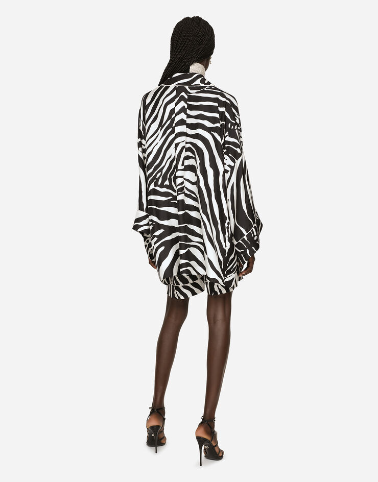 Dolce & Gabbana Zebra-print twill pajama shorts Multicolor FTAM7TGDAT8