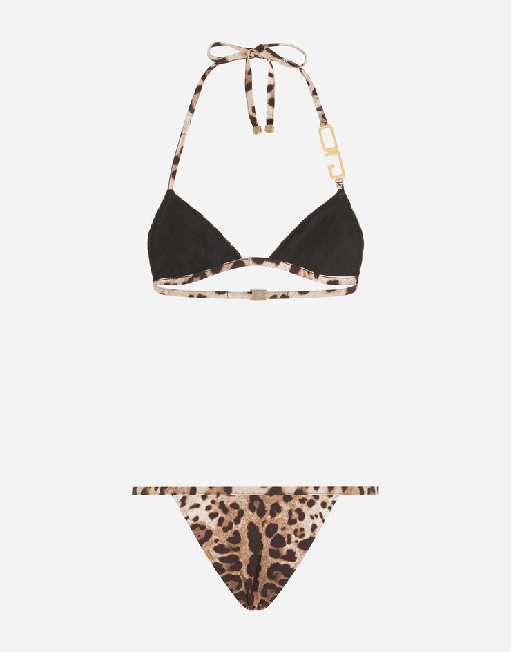 Dolce & Gabbana Leopard-print triangle bikini Animal Print O8B37JFSGDM