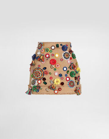 Dolce & Gabbana アプリケーション ラフィア ミニスカート Multicolor F4DFOZFUTDW