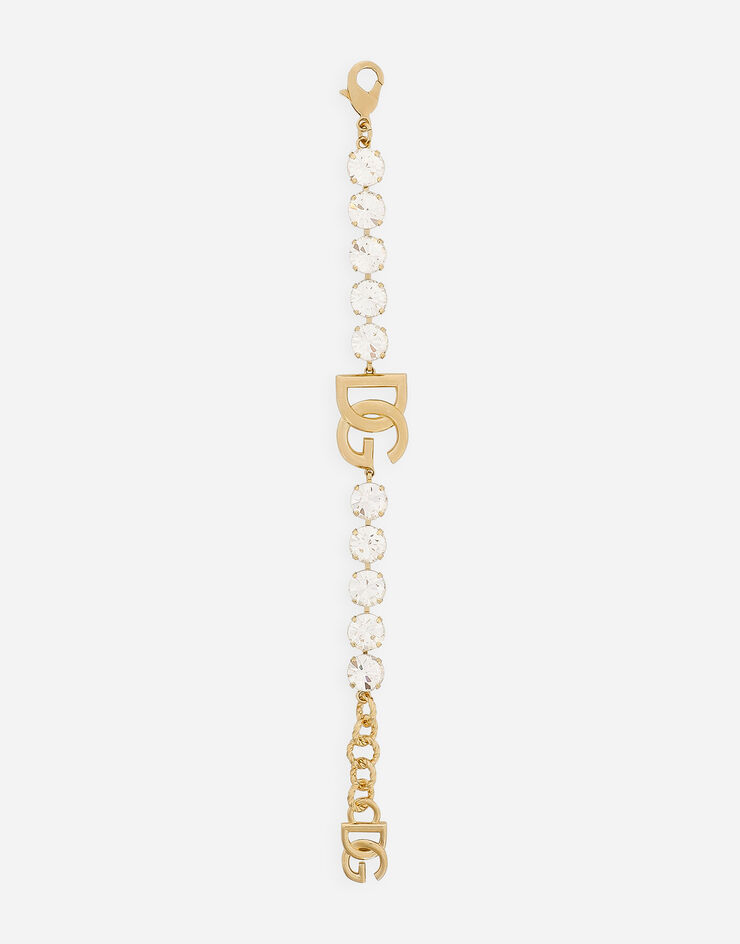 Dolce & Gabbana Bracelet avec strass et logo DG Doré WBO4S4W1111