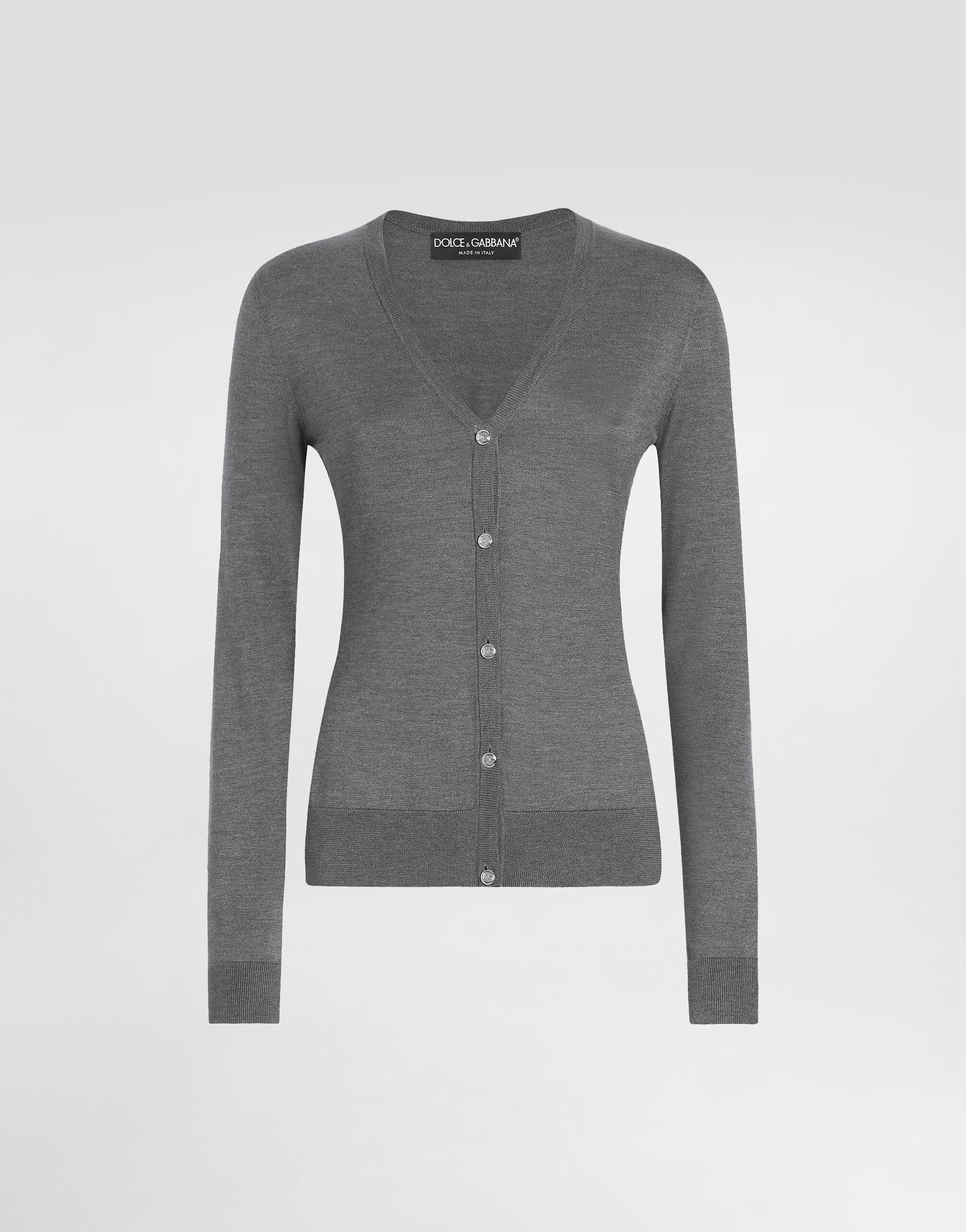 Gray v neck cardigan outlet