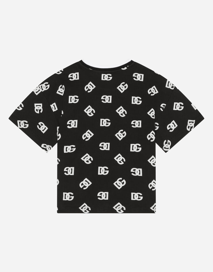 Dolce & Gabbana Jersey T-shirt with DG logo print Multicolor L4JTEGHS7JH