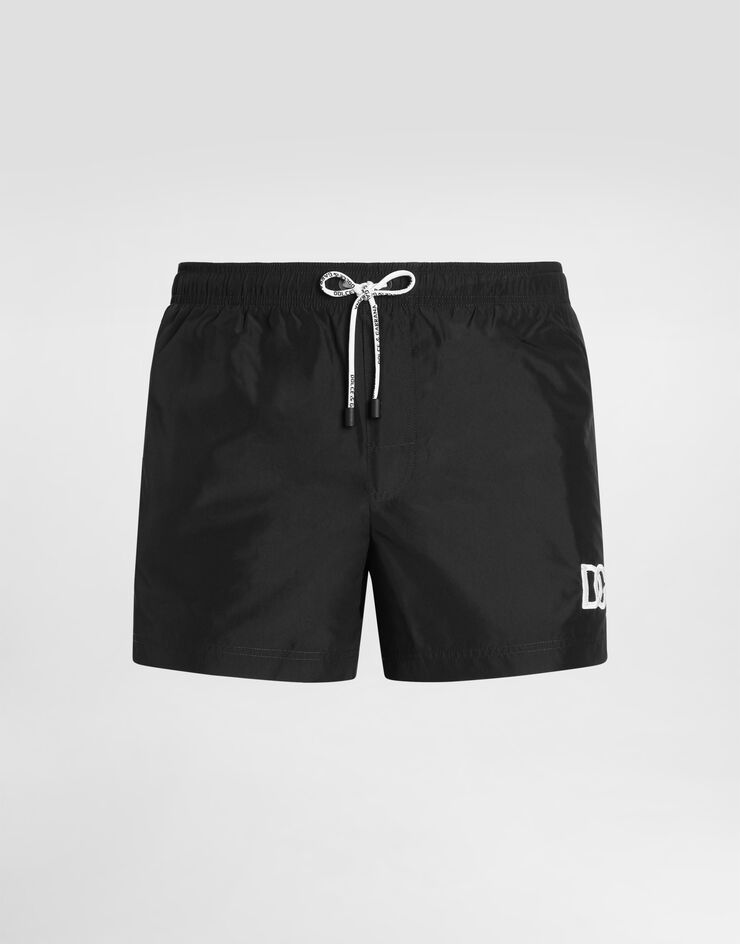 Dolce & Gabbana Swim shorts with DG patch Black M4F29TFUSFW