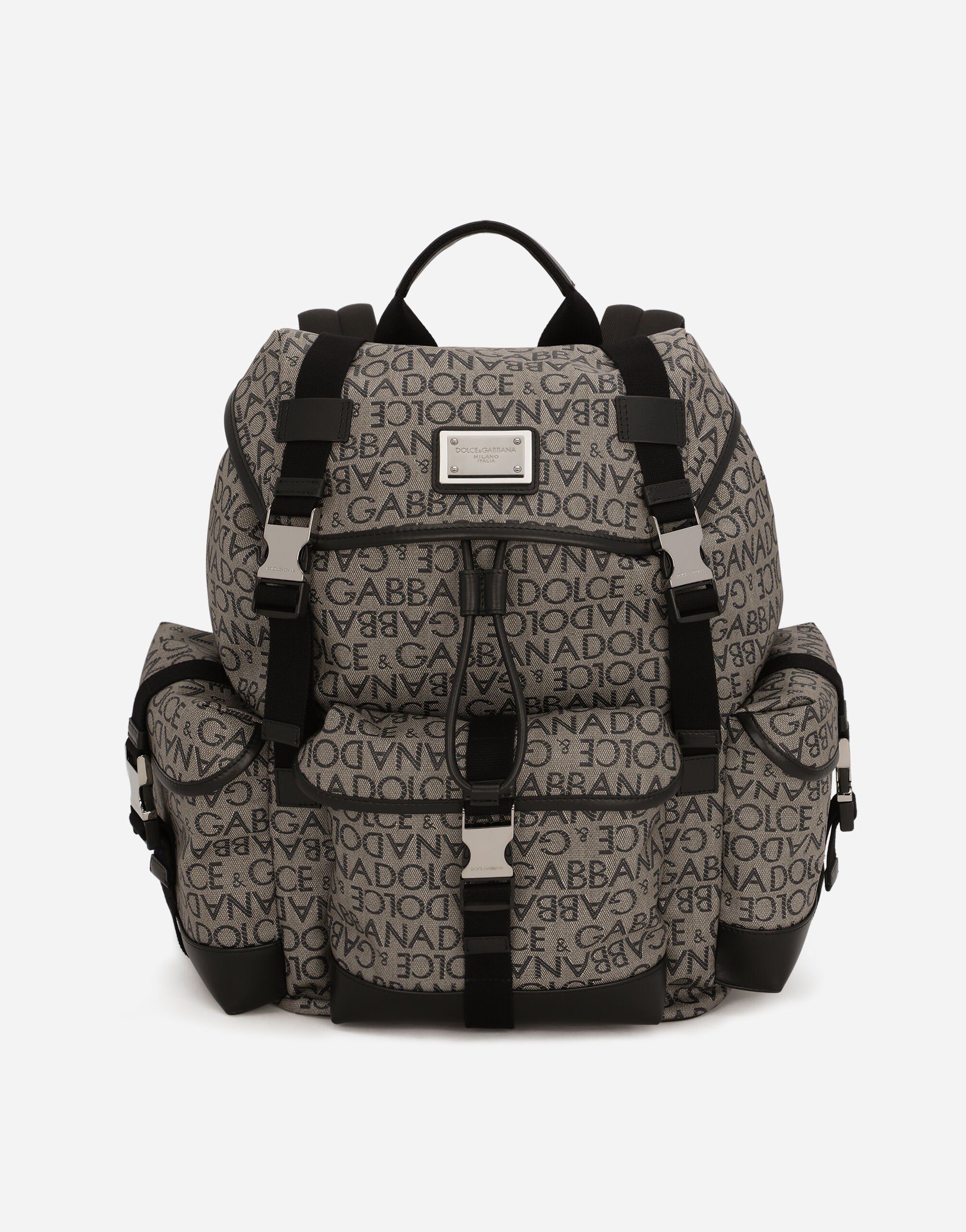 Dolce&Gabbana Jacquard backpack Grey BM2279AP549